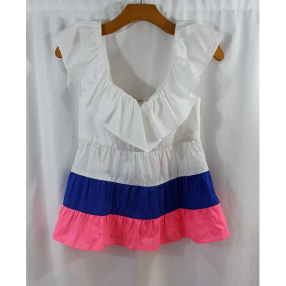 Lilly Pulitzer Tops - NWT Lilly Pulitzer Emie Ruffle Top Color-Block Size 0